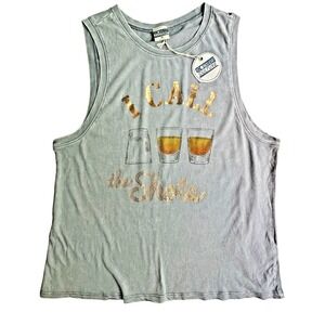 I Call the Shots Men's Gray Tank Top NWT Bartender Western Icons of Culture